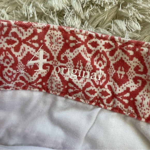 Ann Taylor Loft High Rise Shorts Burnt Orange Print with Pockets - Picture 4 of 8